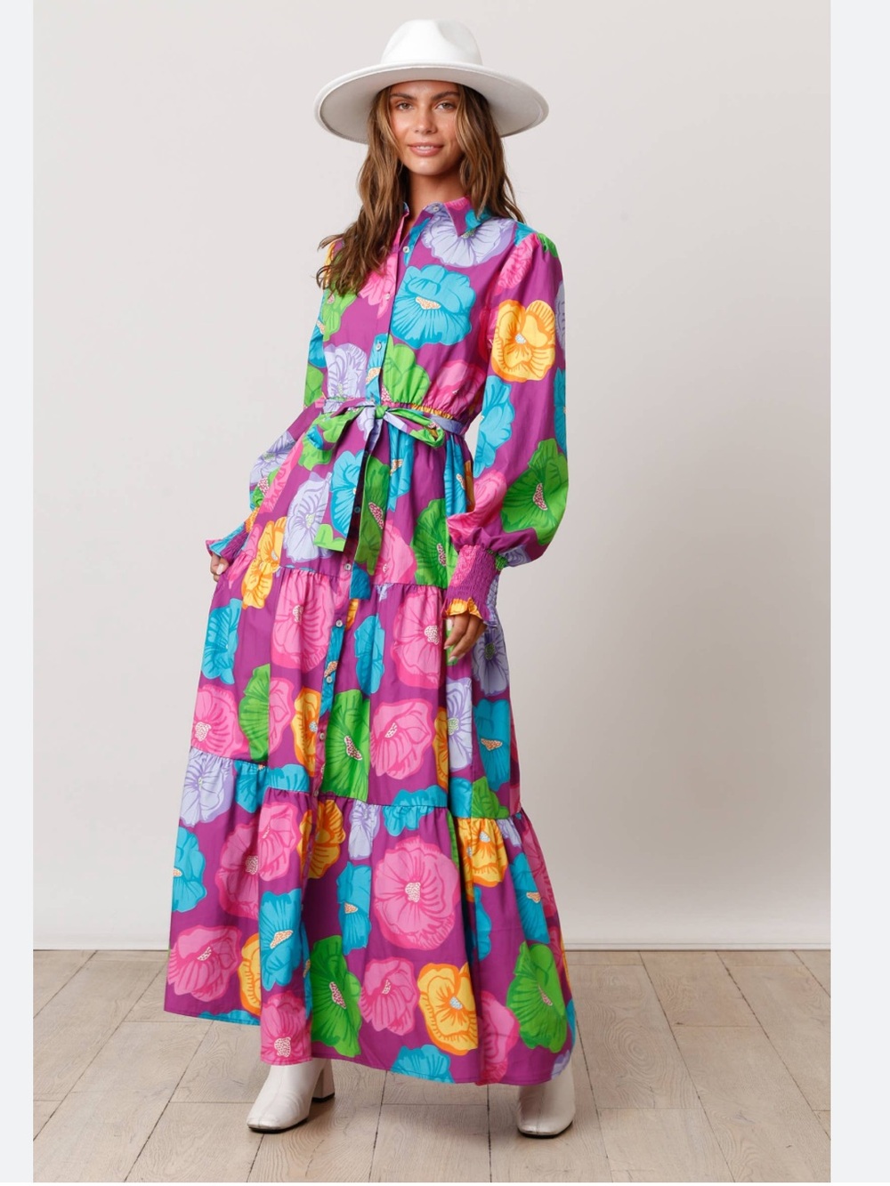 Field Of Poppies Multicolored Maxi Dress - Picture 4 of 14